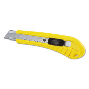 Stanley Standard Snap-Off Knife, 18 mm Blade, 6.75" Plastic Handle, Yellow (BOS10280) View Product Image