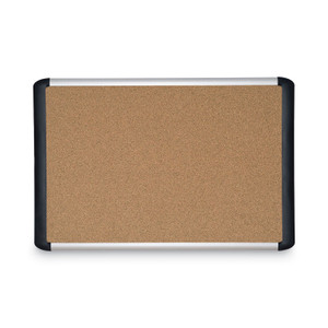 MasterVision Tech Cork Board, 48 x 36, Tan Surface, Silver/Black Aluminum Frame (BVCMVI050501) View Product Image