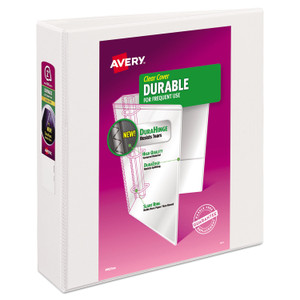 Avery Durable View Binder with DuraHinge and Slant Rings, 3 Rings, 2" Capacity, 11 x 8.5, White (AVE17032) View Product Image