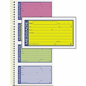 Adams 2-Part Carbonless Phone Message Books - 200 Sheet(s) - Spiral Bound - 2 Part - Carbonless Copy - 5.25" x 11" Form Size Product Image 