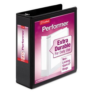 Cardinal Performer ClearVue Slant-D Ring Binder, 3 Rings, 3" Capacity, 11 x 8.5, Black (CRD17601) View Product Image