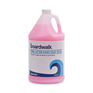 Boardwalk Mild Cleansing Pink Lotion Soap, Cherry Scent, Liquid, 1 gal Bottle, 4/Carton (BWK410CT) View Product Image