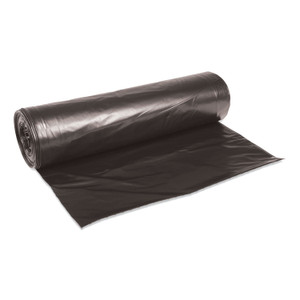 Boardwalk Low-Density Waste Can Liners, 56 gal, 0.6 mil, 43" x 47", Black, 25 Bags/Roll, 4 Rolls/Carton (BWK4347H) View Product Image