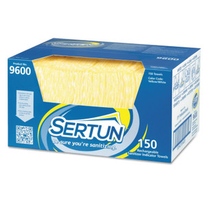 Sertun Color-Changing Rechargeable Sanitizer Towels, 1-Ply, 13.5 x 18, Unscented, Yellow/White/Blue, 150/Carton View Product Image