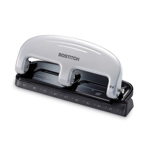 Bostitch 20-Sheet EZ Squeeze Three-Hole Punch, 9/32" Holes, Black/Silver (ACI2220) View Product Image