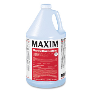 Maxim Neutral Disinfectant, Lemon Scent, 1 gal Bottle, 4/Carton (MLB04020041) View Product Image