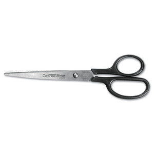 Westcott Straight Contract Scissors, 8" Long, 3" Cut Length, Black Straight Handle (ACM10572) View Product Image
