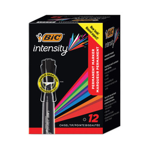 BIC Intensity Chisel Tip Permanent Marker, Broad Chisel Tip, Tuxedo Black, Dozen (BICGPMM11BK) View Product Image