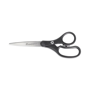 Westcott KleenEarth Basic Plastic Handle Scissors, 8" Long, 3.25" Cut Length, Black Straight Handle (ACM15583) View Product Image