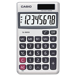 Casio SL-300SV Handheld Calculator, 8-Digit LCD (CSOSL300SV) View Product Image