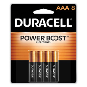 Duracell Power Boost CopperTop Alkaline AAA Batteries, 8/Pack (DURMN2400B8Z) View Product Image