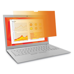 3M Touch Compatible Gold Privacy Filter for 14" Widescreen Laptop, 16:9 Aspect Ratio (MMMGF140W9E) View Product Image