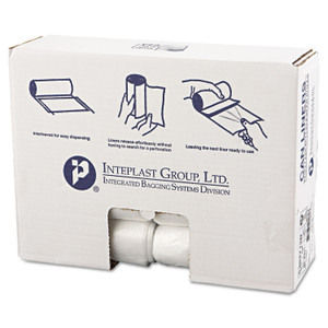 Inteplast Group High-Density Interleaved Commercial Can Liners, 30 gal, 13 mic, 30" x 37", Clear, 25 Bags/Roll, 20 Rolls/Carton (IBSS303713N) View Product Image