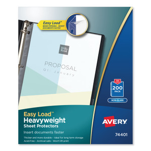 Avery Top-Load Poly Sheet Protectors, Heavyweight, Letter, Nonglare, 200/Box (AVE74401) View Product Image