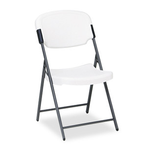 Iceberg Rough n Ready Commercial Folding Chair, Supports Up to 350 lb, 15.25" Seat Height, Platinum Seat, Platinum Back, Black Base (ICE64003) View Product Image