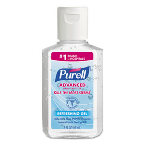 PURELL Advanced Hand Sanitizer Refreshing Gel, 2 oz, Flip-Cap Bottle, Clean Scent, 24/Carton (GOJ960524) View Product Image