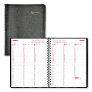 Brownline Essential Collection Weekly Appointment Book in Columnar Format, 11 x 8.5, Black Cover, 12-Month (Jan to Dec): 2024 View Product Image