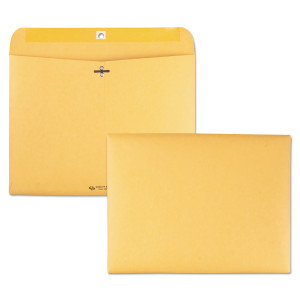 Quality Park Redi-File Clasp Envelope, #90, Cheese Blade Flap, Clasp/Gummed Closure, 9 x 12, Brown Kraft, 100/Box (QUA38090) View Product Image