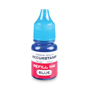 COSCO ACCU-STAMP Gel Ink Refill, 0.35 oz Bottle, Blue (COS090682) View Product Image