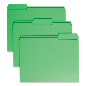 Smead Colored File Folders, 1/3-Cut Tabs: Assorted, Letter Size, 0.75" Expansion, Green, 100/Box (SMD12143) View Product Image