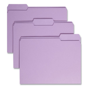 Smead Colored File Folders, 1/3-Cut Tabs: Assorted, Letter Size, 0.75" Expansion, Lavender, 100/Box (SMD12443) View Product Image