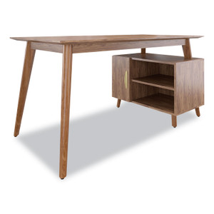 Union & Scale MidMod Storage Desk, Gold Pull, 59.7" x 29.4" x 29.5", Espresso (UOS24398973) View Product Image