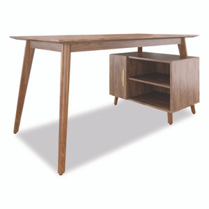 Union & Scale MidMod Storage Desk, Gold Pull, 59.7" x 29.4" x 29.5", Espresso View Product Image