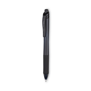 Pentel EnerGel-X Gel Pen, Retractable, Bold 1 mm, Black Ink, Smoke/Black Barrel, Dozen (PENBL110A) View Product Image