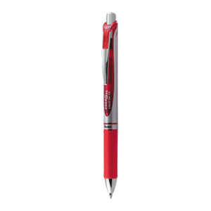 Pentel EnerGel RTX Gel Pen, Retractable, Medium 0.7 mm, Red Ink, Red/Gray Barrel (PENBL77B) View Product Image