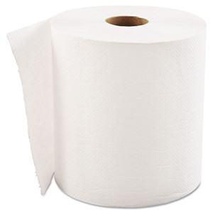 GEN Hardwound Roll Towels, 1-Ply, 8" x 600 ft, White, 12 Rolls/Carton (GENHWTWHI) View Product Image