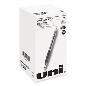 uniball Signo 207 Gel Pen Value Pack, Retractable, Medium 0.7 mm, Black Ink, Translucent Black Barrel, 36/Box (UBC1921063) View Product Image