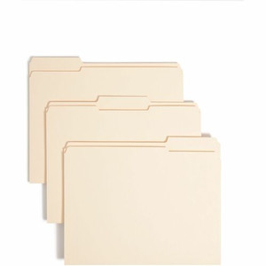 Smead 1/3 Tab Cut Letter Recycled Top Tab File Folder - 8 1/2" x 11" - Top Tab Location - Assorted Tab Position - 14 pt. - 2 Plys Product Image 