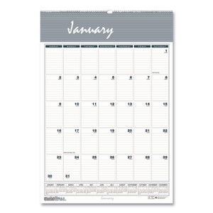House of Doolittle Bar Harbor Recycled Wirebound Monthly Wall Calendar, 12 x 17, White/Blue/Gray Sheets, 12-Month (Jan-Dec): 2024 View Product Image