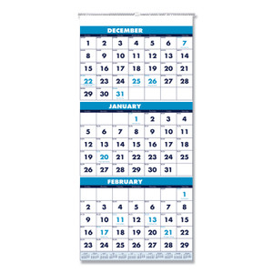 House of Doolittle Recycled Three-Month Format Wall Calendar, Vertical Orientation, 12.25 x 26, White Sheets, 14-Month (Dec-Jan): 2023-2025 View Product Image