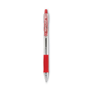 Pilot EasyTouch Ballpoint Pen, Retractable, Medium 1 mm, Red Ink, Clear Barrel, Dozen (PIL32222) View Product Image