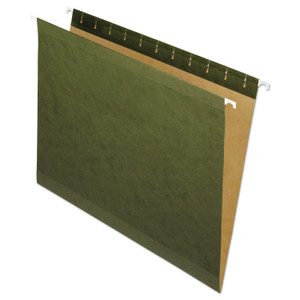 Pendaflex Reinforced Hanging File Folders, Letter Size, Straight Tabs, Standard Green, 25/Box (PFX4152) View Product Image