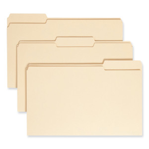 Smead 100% Recycled Manila Top Tab File Folders, 1/3-Cut Tabs: Assorted, Legal Size, 0.75" Expansion, Manila, 100/Box (SMD15339) View Product Image