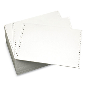 Domtar Continuous Feed Computer Paper, 1-Part, 18 lb Bond Weight, 8.5 x 12, White, 4,000/Carton (DMR120028) View Product Image