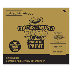 Crayola Colors of the World Washable Paint, 9 Assorted Colors, 8 oz Bottles, 9/Pack View Product Image