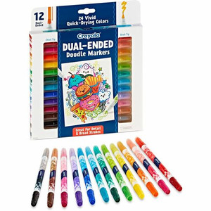 Crayola Dual-Ended Markers - Chisel, Brush Marker Point - Multicolor Ink Product Image 
