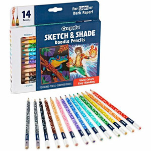 Crayola Sketch & Shade Doodle Pencils - Graphite Lead - 2H, HB - Multicolor Barrel Product Image 