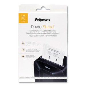 Fellowes Powershred Performance+ Lubricant Sheets, 8.5 x 6, 10/Pack (FEL4015501) View Product Image