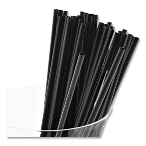 AmerCareRoyal Sip Straws, 7.5", Plastic, Black, 10,000/Carton (RPPS1525BK7) View Product Image