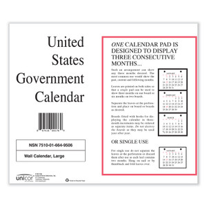 Unicor 7510016649506 Perforated Monthly Wall Calendar, 11 x 9, White Sheets, 12-Month (Jan to Dec): 2024, 10/Pack View Product Image