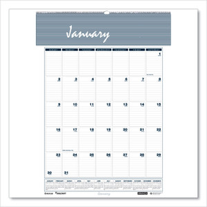 AbilityOne 7510016935076 SKILCRAFT 12-Month Wall Calendar, 8.5 x 11, White/Blue/Gray Sheets, 12-Month (Jan to Dec): 2024 View Product Image