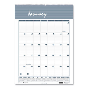 AbilityOne 7510016935097 SKILCRAFT 12-Month Wall Calendar, 12 x 17, White/Blue/Gray Sheets, 12-Month (Jan to Dec): 2024 View Product Image