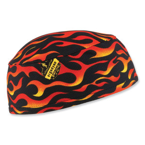 ergodyne Chill-Its 6630 High-Performance Terry Cloth Skull Cap, Polyester, One Size Fits Most, Flames, Ships in 1-3 Business Days (EGO12514) View Product Image