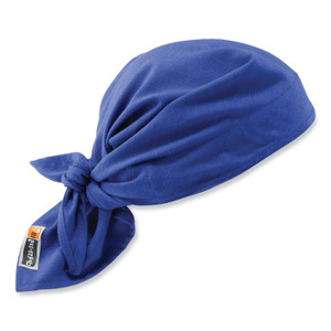 ergodyne Chill-Its 6710FR Fire Resistant Cooling Tie Bandana Triangle Hat, One Size Fits Most, Blue, Ships in 1-3 Business Days (EGO12627) View Product Image