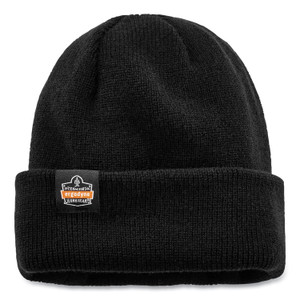 ergodyne N-Ferno 6811Z Rib Knit Hat with Zipper for Bump Cap Insert, One Size Fits Most, Black View Product Image