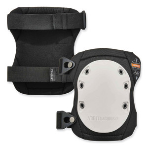 ergodyne ProFlex 315 Abrasion-Resistant Knee Pads, Long Textured White Hard Cap, Buckle Closure, Pair View Product Image